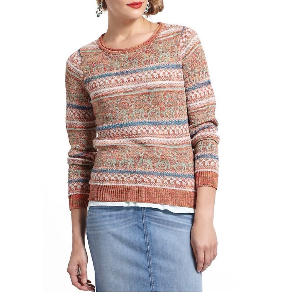 Anthropologie Sparrow Shimmered Fairisle Sweater